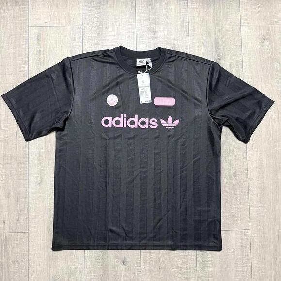 adidas Tops - Adidas Originals Rare Football Oversized T Shirt Black Pink JD5501 Size Small W